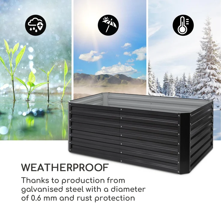 High Grow Straight Hochbeet 200x60x100cm 1200l Stahl Anthrazit – Bild 7