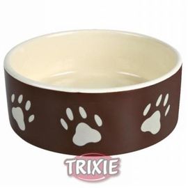 Trixie Keramiknapf mit Pfoten braun-creme 0,8 l/ø 16 cm