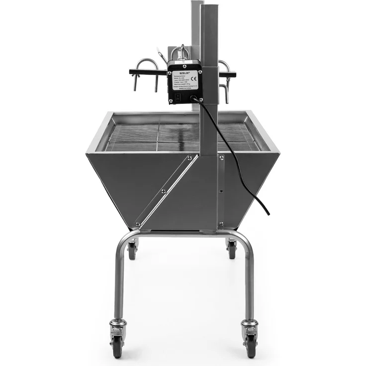 Sauenland Spanferkelgrill mit Elektromotor Drehspieß Silber – Bild 4