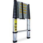 Eaxus Teleskopleiter aus Alu, ausziehbar bis 3,8m, max. 150kg Belastbarkeit