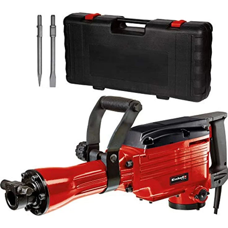 Einhell Abbruchhammer TC-DH 43 (1.600 W, 43 J Einzelschlagstärke, SDS-hex-Werkzeugaufnahme, 180°-verstellbarer Zusatzhandgriff, inkl. Spitz- und Flachmeißel, Koffer) – Bild 1