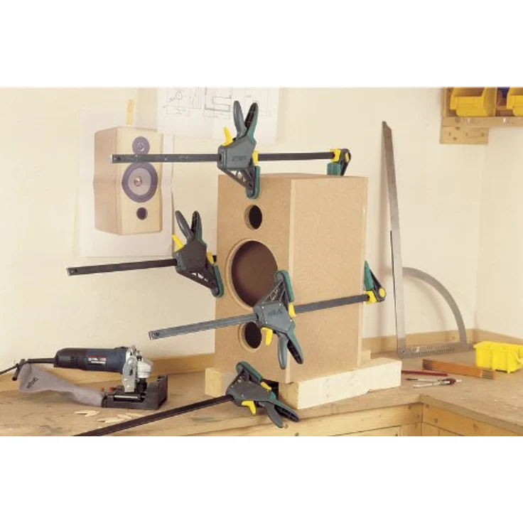wolfcraft EHZ 100-915 Einhandzwinge PRO 3034000, Kraftvolle Zwinge zum professionellen Spannen von Werkstücken mit nur einer Hand, Spannkraft: 120 kg - Spannweite: 915 mm – Bild 3