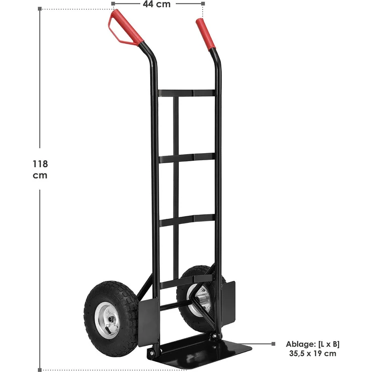 Juskys Sackkarre Basic klappbar | 100 kg belastbar | große Luftreifen | Kunststoff Griffe | Stahl – Bild 6