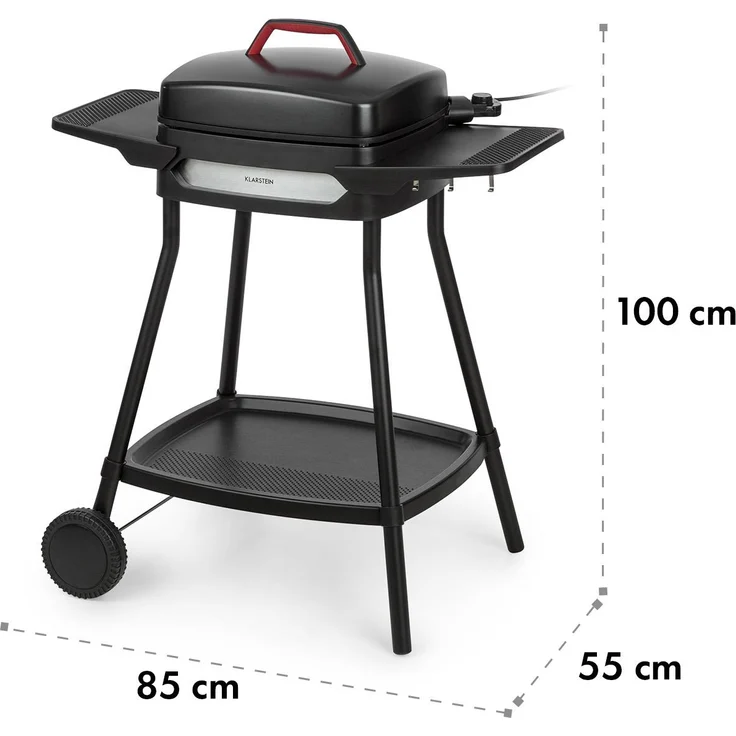 Gatsby Elektrogrill 2000W Antihaft-Grillfläche 2 Seitenablagen Untertisch schwarz Grillfäche 1.440 cm² – Bild 10