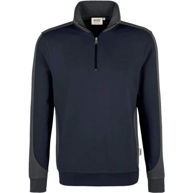 HAKRO Zip-Sweatshirt Contrast Mikralinar 476, tinte/anthrazit, XS