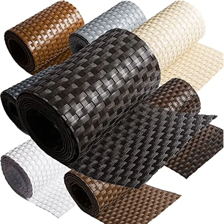 1x Poly-Rattan Sichtschutzstreifen für Doppelstabzaun Doppelstab Matten Flechtzaun 19 x 255 cm Dunkelbraun