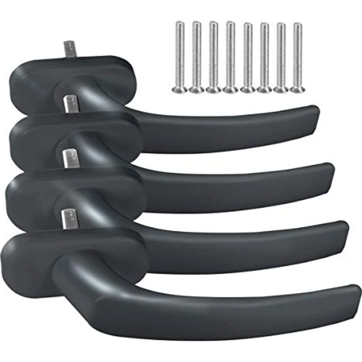 4 x Alu Fenstergriff in Grau RAL 7016 - Stiftlänge 30mm – Bild 1