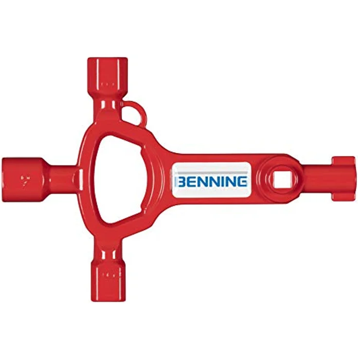 Benning Multi-Key Schaltschrankschlüssel, 10211924 mit 1/4“ magnetischer Bitaufnahme und 5-8 mm Innenvierkant