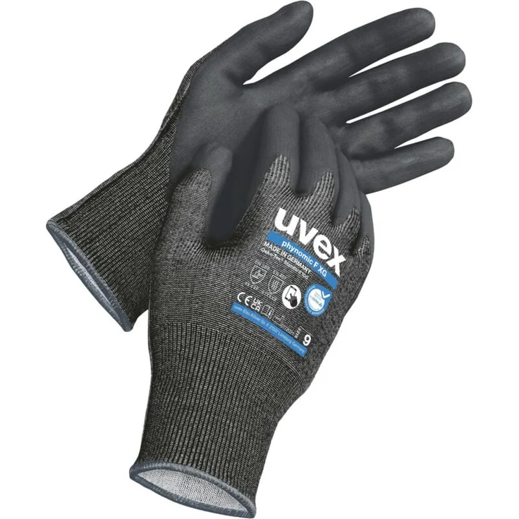 Uvex phynomic F XG 6009407, Schnittschutzhandschuh Größe 7, EN 388 & EN 511, mit Ölgriffigkeit, Touchscreen-Eignung, Lebensmittelgeeignet, 1 Paar