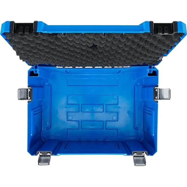 BGS TECHNIC Systemkoffer Größe L, robuster Aufbewahrungskoffer aus ABS-Kunststoff mit klappbarem Aluminium Tragegriff und 4 Schnappschlössern – Bild 7