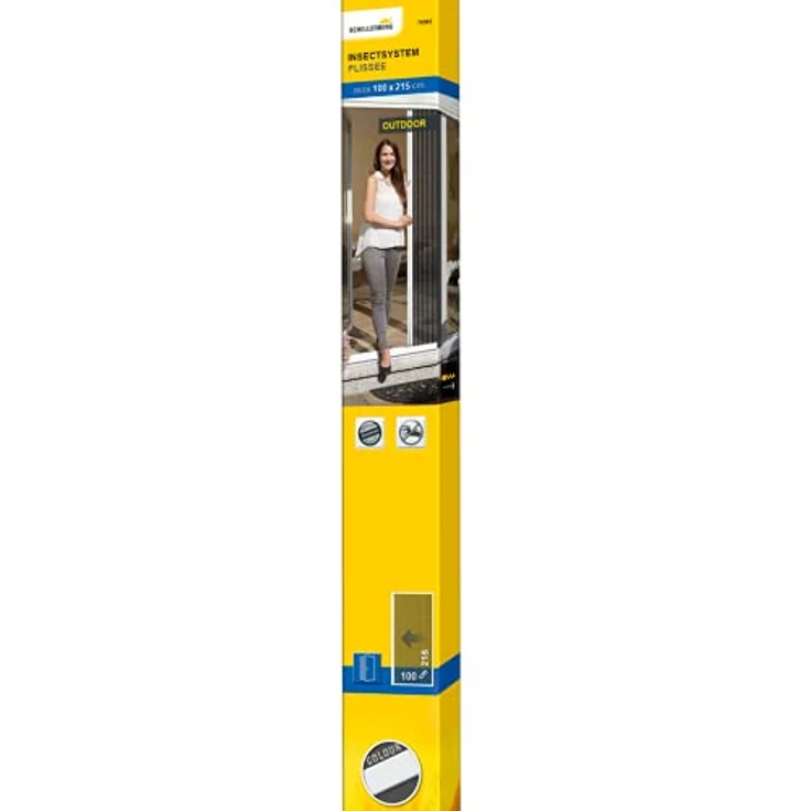 Schellenberg 70993 Insektenschutz-Plissee für Türen 100 x 215 cm, Fliegengitter für Fenster, Weiß – Bild 1