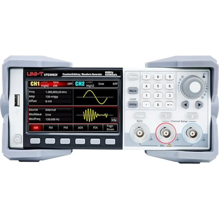 UNI-T UTG2062X Funktionsgenerator, 60 MHz, 2 Kanal mit Touchscreen und DDS-Technologie – Bild 2