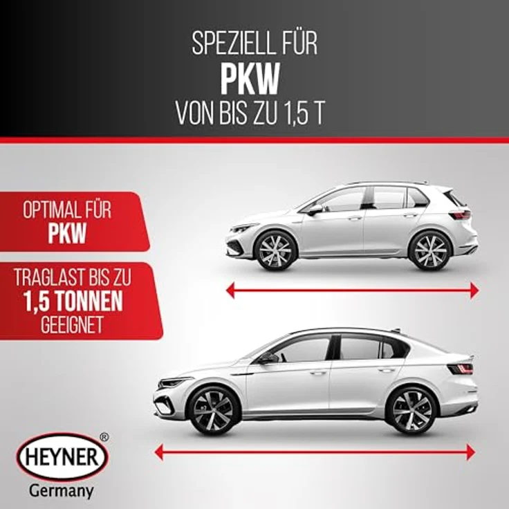 HEYNER UltraLift M PRO Scherenwagenheber 1,5t SUV/PKW + Kurbel + Gummiauflage + Tasche, pulverbeschichtet, robust, drehbarer Sattel – Bild 2