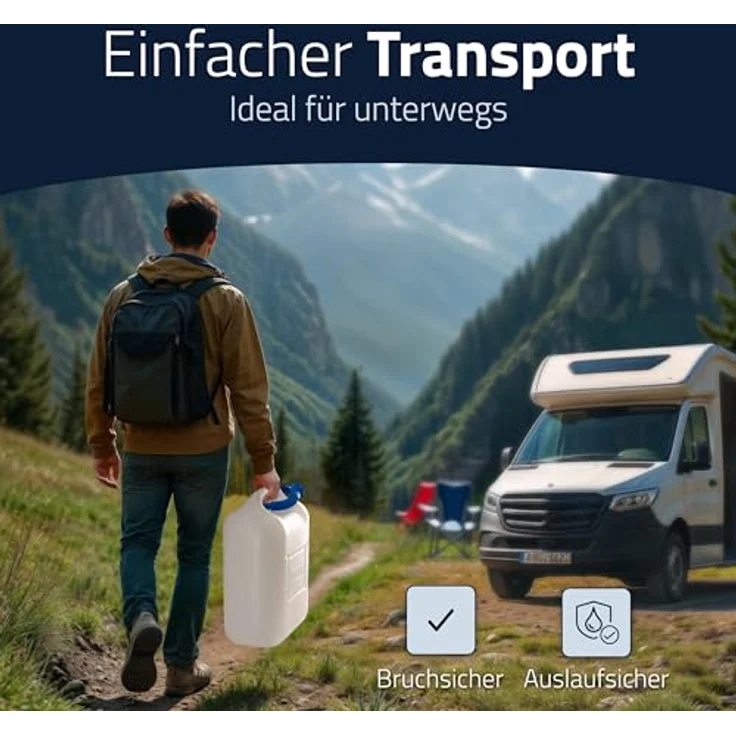 hünersdorff 817600 Wasserkanister ECO 22 L, HD-PE, Weiß, 22l, mit Rohr – Bild 7