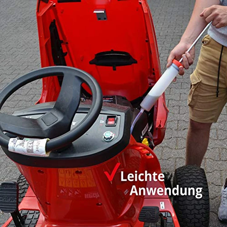 Hecht Profi Absaug Set Ölpumpe, manuelle Absaugspritze mit Füllstandsanzeige, Schlauch, Filter und Auffangbehälter – Bild 2