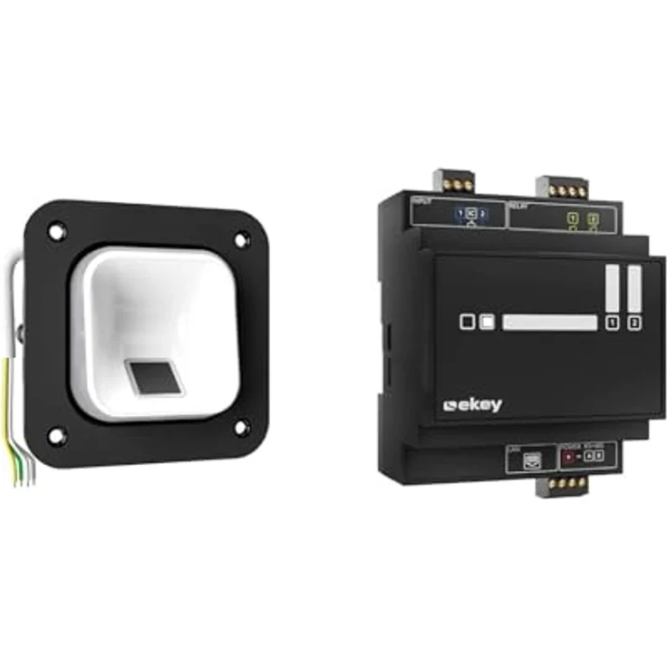EKEY 204751 sLine Fingerprintset für Sprechanlagen und Hohlräume (Fingerprint Weiß, Controller), Biometrische Zutrittslösung zur Integration in Türsprechanlagen, 0,4 W, 12-24 V, Weißer Fingerprint – Bild 2