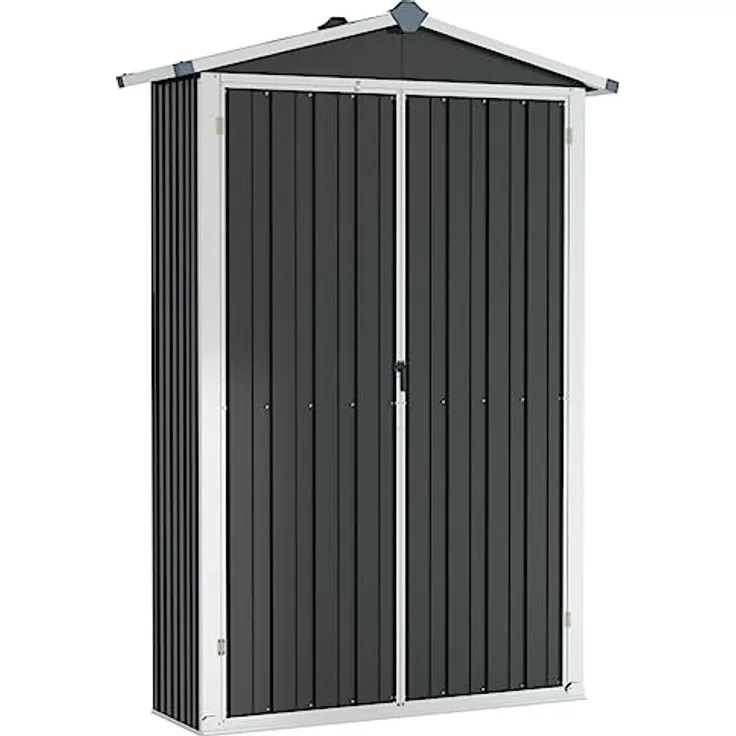vidaXL Gerätehaus Anthrazit 107,5x46x183 cm Verzinkter Stahl