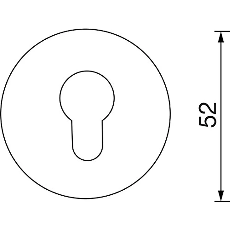Solido SH-Zylinderrosette außen ø 52, Höhe 12 mm, ohne Kzs., Edelstahl matt – Bild 2