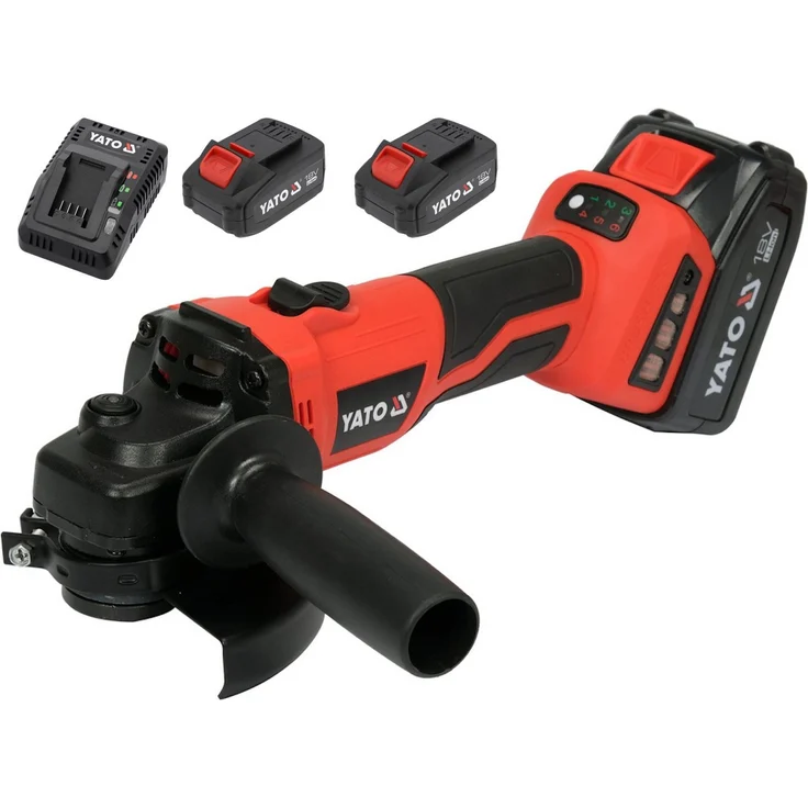 Yato Akku-Winkelschleifer 18V, 125mm 3000-8500 min⁻¹, konstante Drehzahl, 2xAkku 4Ah+Ladegerät