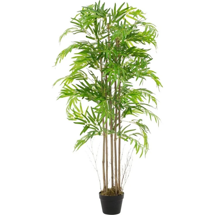 ML-DESIGN Kunstpflanze Künstliche Zimmerpflanze mit Echtem Moos & Echtholzstamm, 150 cm Kunstbambus für Innen & Außen, UV-beständig und pflegeleicht