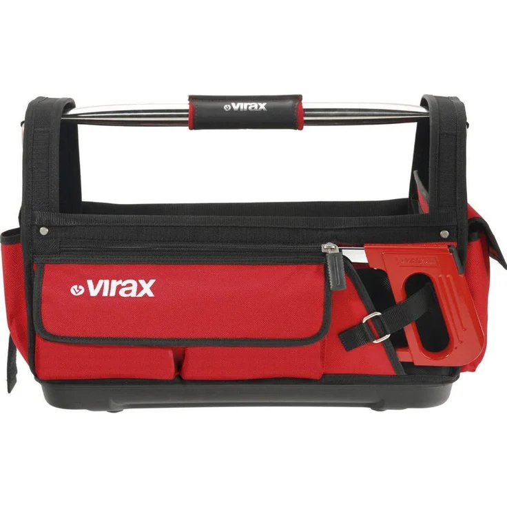 Virax Werkzeugtasche, 56 cm, wasserfestes Textil, gepolsterter Schulterriemen, elastische Innengurte, herausnehmbarer Werkzeughalter