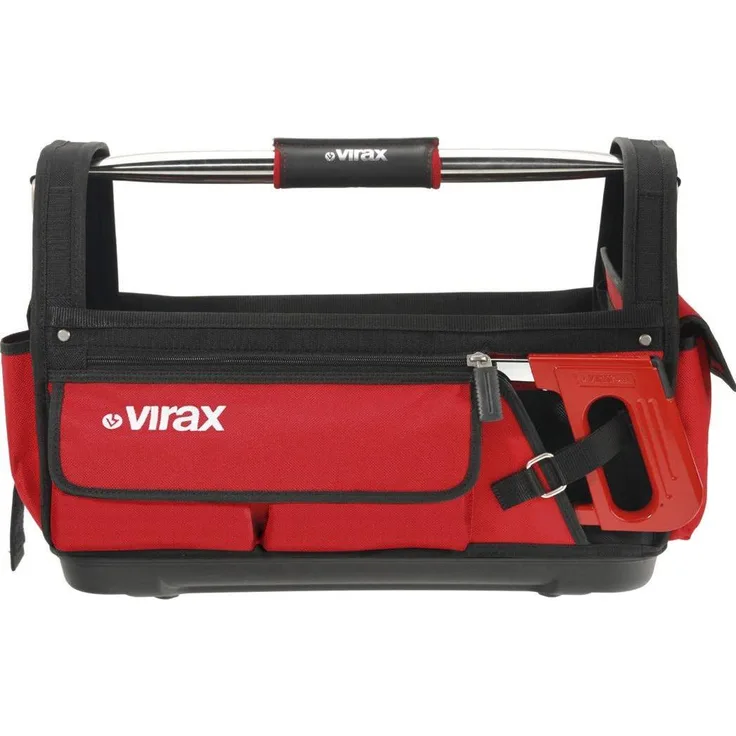 Virax Werkzeugtasche, 56 cm, wasserfestes Textil, gepolsterter Schulterriemen, elastische Innengurte, herausnehmbarer Werkzeughalter