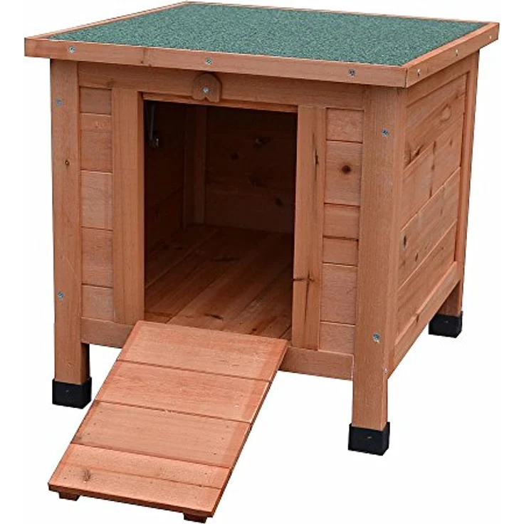 Melko Katzenhaus 50 x 45 x 43 cm mit klappbarem Deckel und Rampe, Winterfest – Bild 4