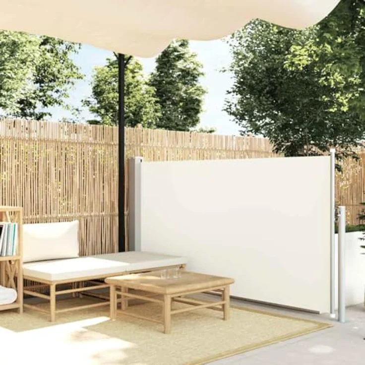 vidaXL Markise Ausziehbare Seitenmarkise 120×500 cm Creme, UV- und wasserbeständig – Bild 2
