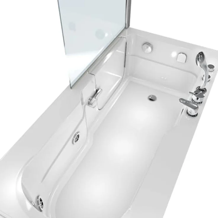 AcquaVapore Komplettdusche Kombi Duschkabine Whirlpool Seniorenwanne mit Tür S17D-EH-WP-R-EC, Sicherheitsglas ESG, inkl. Duschwanne, Integrierte Massagedüsen, Überlauf Abfluss, Whirlpool – Bild 7