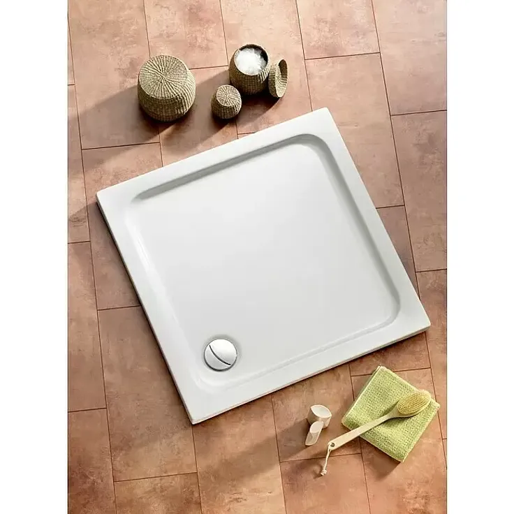 Ottofond Duschwanne Manila, superflach, 90 x 90 cm, aus hochwertigem Sanitäracryl, stabil und rutschfest, weiß