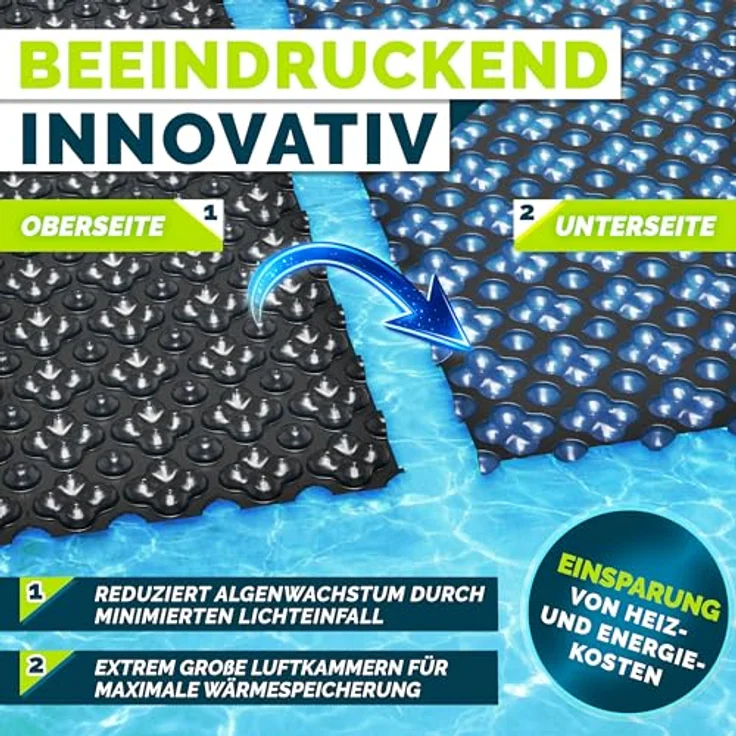 tillvex® Elite Pool Solarfolie 400 µm, rechteckig 260x160 cm, Premium Solarplane ProHeat QB4, zuschneidbar, für Wassererwärmung mit Poolheizung – Bild 6