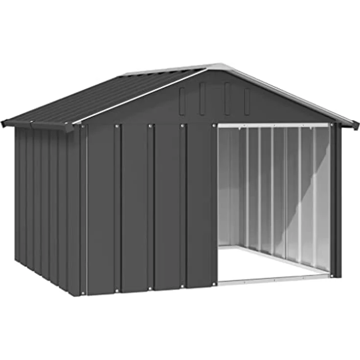 Hundehütte Anthrazit 116,5x103x81,5 cm Verzinkter Stahl – Bild 1