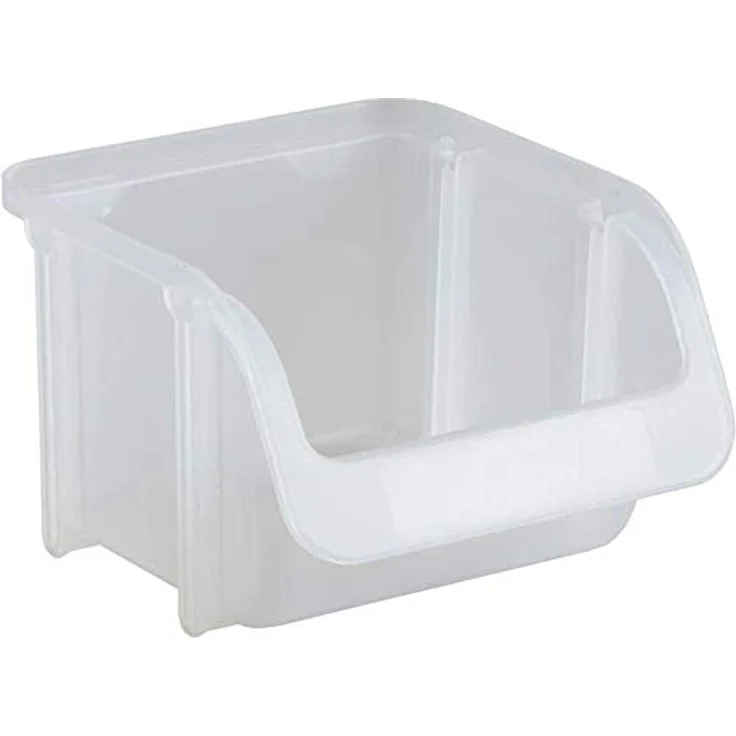 hünersdorff Sichtbox Größe 1 (115x102x74 mm), transparente Stapelbox aus bruchsicherem Polypropylen, lebensmittelecht, BPA-frei für Werkstatt, Lager & Haushalt