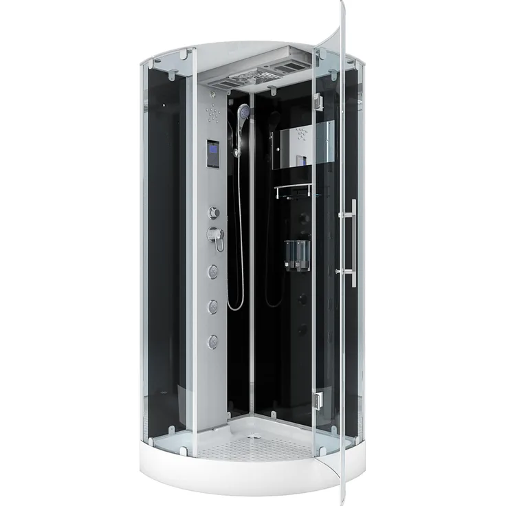 SeniorBad AcquaVapore D37-23R0 Duschtempel, Komplett Duschkabine 100x100 cm aus 6 mm Sicherheitsglas, ohne 2K Scheiben Versiegelung, höhenverstellbar und einfach zu montieren