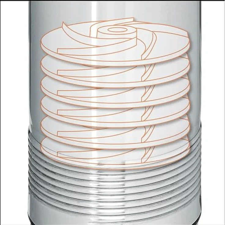 Einhell Tiefbrunnenpumpe GC-DW 1000 N (1000 W, 6500 L-h, 45 m Förderhöhe, 99 mm Pumpendurchmesser, Druckanschluss und Schmutzsieb aus Edelstahl, mehrstufiges Pumpenrad, Überlastschalter) Tiefbrunnenpumpe – Bild 5