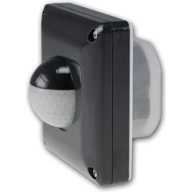 world-trading-net Unterputz Bewegungsmelder, schwarz, 2 & 3-Draht Technik, 190°, 230V/500W, max. 9m, LED geeignet, IP65