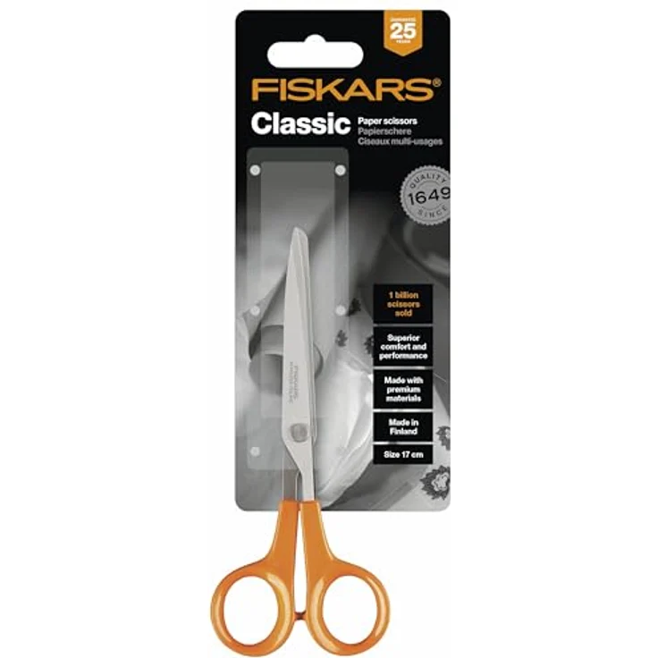 Fiskars Classic Universalschere, 17cm Schere, orange silber – Bild 3