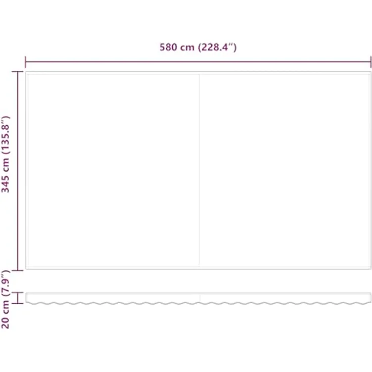 vidaXL Markisenersatzstoff Hellgrau, 580 x 345 cm, wetterfestes Polyester mit Blende – Bild 9