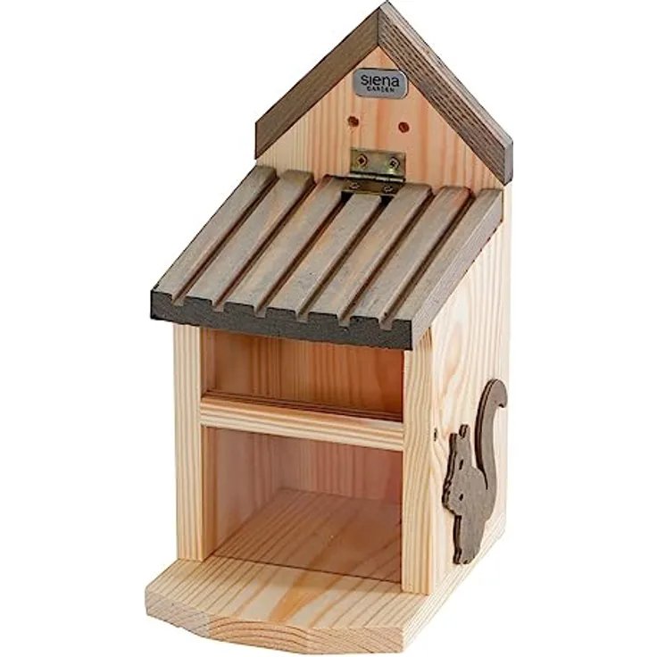 Futterstation Eichhhörnchen Nussknacker Kiefer FSC 100 %, 14x17x29 cm
