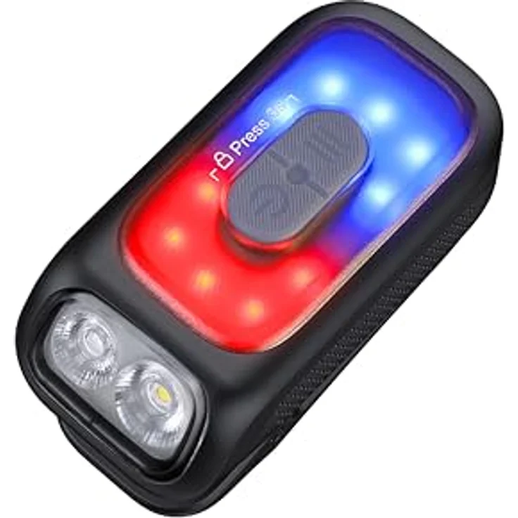 Fenix E04R EDC-Taschenlampe, wiederaufladbar, 300 Lumen, 46 m Reichweite, 4 weiße Lichtstrahlen und 2 rote LEDs, IP66, weiß – Bild 4