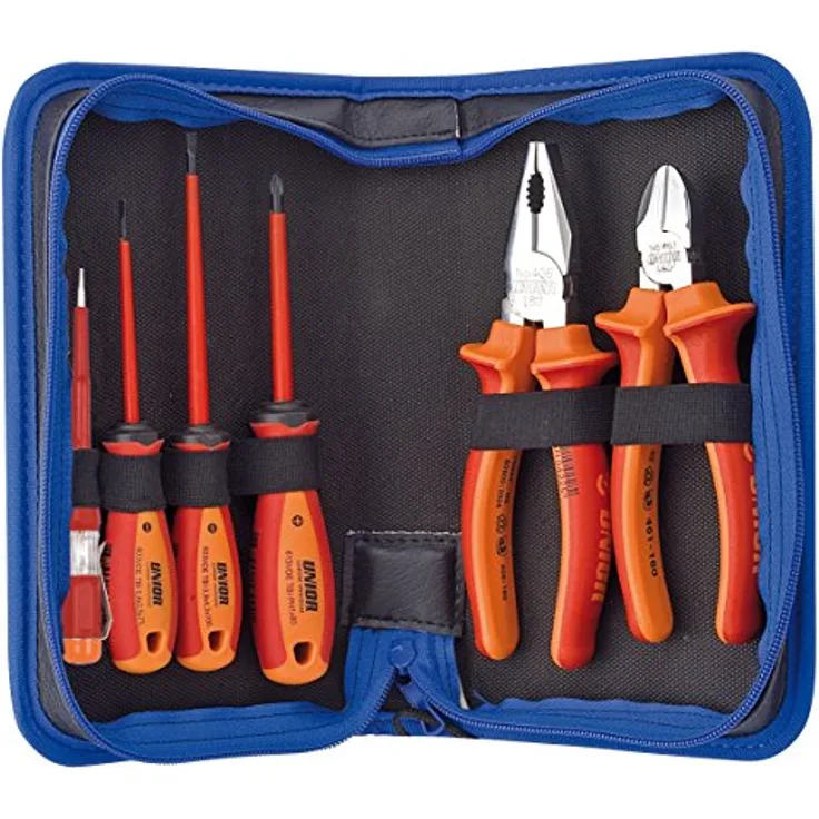 Unior VDE-Bi Werkzeug-Sortiment in Ledertasche mit Zippverschluss, 1 S