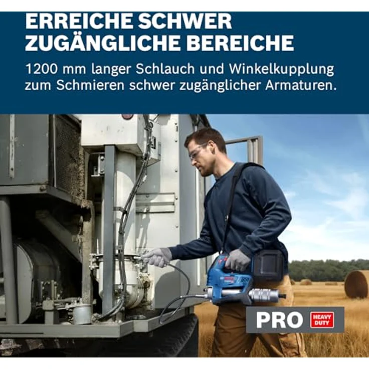 Bosch Akku-Fettpresse GFP 18 V-10 Professional, Kartuschenpresse mit 2 Geschwindigkeitsstufen, 1200 mm Schlauch, Solo/XL-BOXX – Bild 3