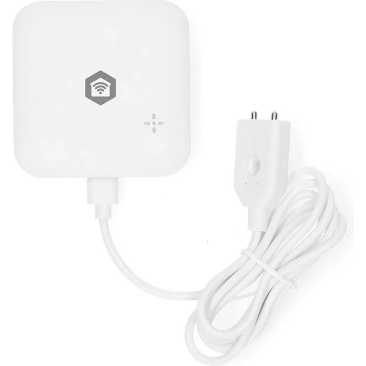 Nedis WIFIDW11WT Wassermelder, WLAN, IP66 wasserdicht, 80 dB Alarmfunktion, inkl. zusätzliches Detektionskabel