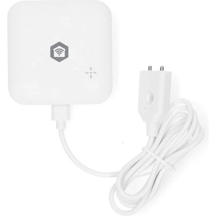 Nedis WIFIDW11WT Wassermelder, WLAN, IP66 wasserdicht, 80 dB Alarmfunktion, inkl. zusätzliches Detektionskabel