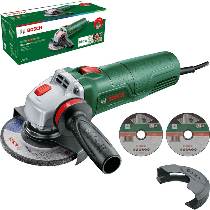 Bosch Home & Garden Winkelschleifer UniversalGrind 850-125, 850 W, inkl. 3 Scheiben