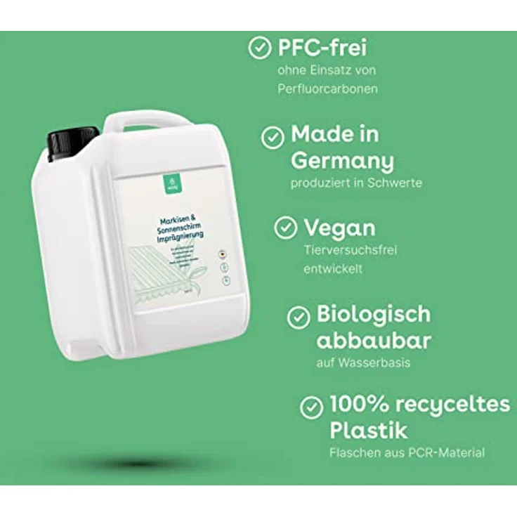 eco:fy Markisen und Sonnenschirm Imprägnierung Spray Sonnensegel Schutz vor Feuchtigkeit und Schmutz UV-stabil (2,5 Liter) - Preisvergleich – Bild 4