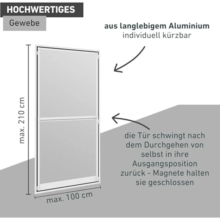 Windhager Fliegenschutz-Pendeltür 100 x 210 cm - – Bild 3