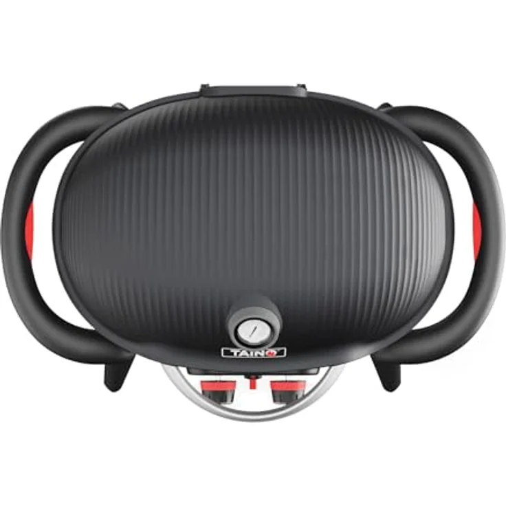 TAINO KENAI Gasgrill Set, Tischgrill mit Abdeckhaube, Gasdruckregler und Thermometer, Aluguss, Schwarz, 73 x 50 x 38 cm – Bild 5