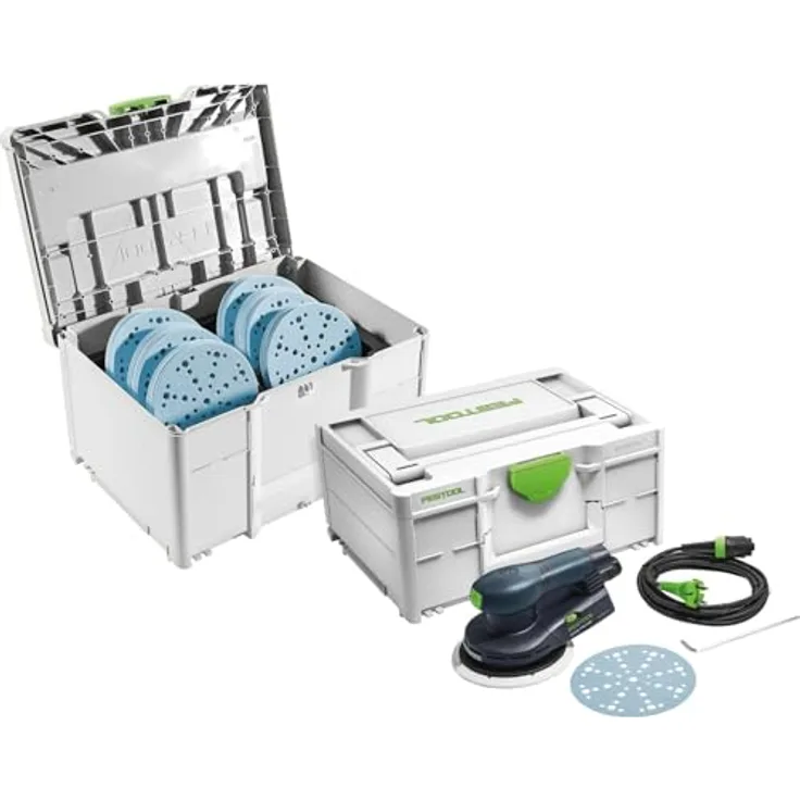 Festool Exzenterschleifer ETS EC 150/5 EQ-SYS GR, leistungsstarker Schleifer mit 150 mm Schleifplatte und integrierter Staubabsaugung