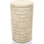 YourCasa Regentonne 230 Liter [StoneRain] mit Metallgewinde und Deckel in Steinoptik - Große frostsichere Regenwassertonne (Sand)